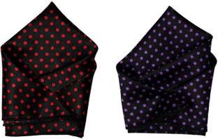 SquareStyle Polka Print Satin Blend Pocket Square