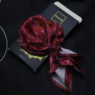 PELUCHE Floral Print Poly Silk Pocket Square