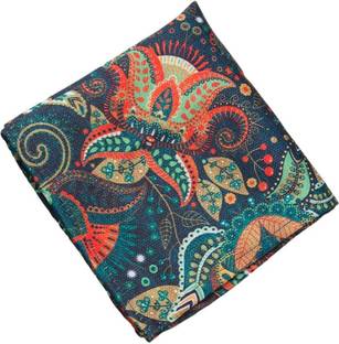 VIBHAVARI Printed Satin Blend Pocket Square