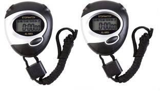 SWADESI BY MCP 2Pc Digital Sport Stopwatch Timer, Large Display with Date Time & Alarm Function LCD Display Stop Watch