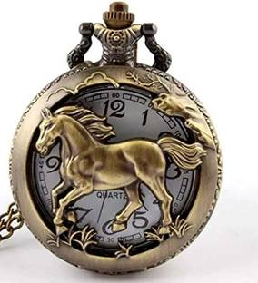 lacasabeauty Horse Theme Designer Pocket Watch The Key House Antique Metallic 0 NA Pocket Watch Chain