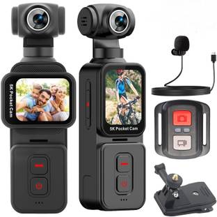 dkian k28 Pocket Camera 5K with Face Detection Automatic Rotating Lens Vlogging Camera Body Cam with R...