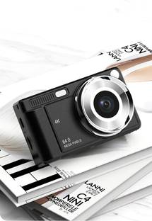 dkian Mirrorless Kids Digital Camera Point and Shoot 1080p Anti Shake 64Mp Portable light pink