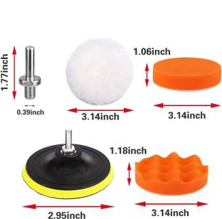 uptodateprouducts 5Pcs Buffing Sponge Pads Kit for Car Sanding Polishing Waxing Sealing Glaze Vehicle Polisher