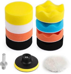 Nilzone Car Polishing Pads Sponge And Woolen Polishing Waxing Buffing Pads Kits Vehicle Polisher