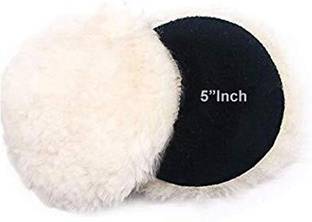 Mass Pro 2Pc Polishing Pad 5 Inch Soft Sheepskin Pads Hook & Loop Back For Car, Furniture, Glass Vehicle Polisher