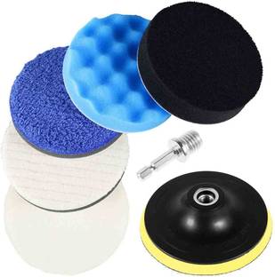 NITYA 7pcs Buffing Sponge and Woolen Pads Cutting Polishing Pad Kit for Car Buffer Polisher, Polishing and Waxing Wood Polisher