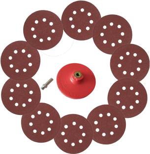 Inditrust 5inch Backing pad with 1pc Adapter and 10pc Sand Paper Wood Polisher
