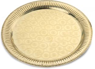 Flipkart SmartBuy Pure Brass Designer Plate | Pooja Thali for all Pooja's & Festivals Brass