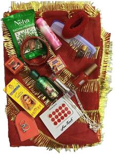 Tripurari 16 items for hartalika teej shringar with long mata ki chunri I Deviji Shringar Puja Kit Cotton