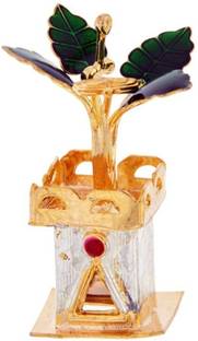 Sri Jagdamba Pearls Golden Silver Tulsi Plant Silver