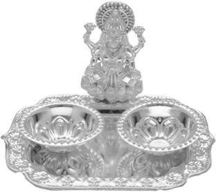 Sri Jagdamba Pearls 42 Grams Lakshmi Diya Thali Silver