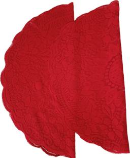 Nimmi Decore of Pooja Thali Designer Flower Design Thal Posh Plate Cover Combo of 2 Cotton