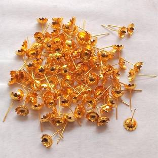 Manvikram MKRM 108 LOTUS GOLD FLOWERS FOR LAKSHMI POOJA Gold Plated