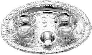 Sri Jagdamba Pearls Puja Silver Thali Silver