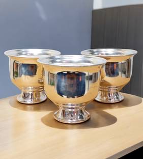 Sigaram German Silver 2.5 Inch Kum Kum Bharani Cup For Home Pooja Decore K4637 Silver Plated