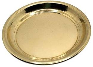 STREET MART Handmade Pooja Diya Plat for Aarti thali Small Bhog/Prasad Size 7.5 cm [ NO. 3] Brass
