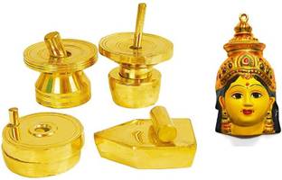PMW Pure Brass Gwramma Set Gowri Face 5 Inch Varalakshmi Pooja set (Brass) Brass