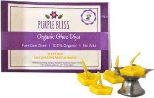 PurpleBliss Insta Cow Ghee Diya Set Cotton