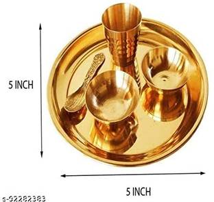 DARIDRA BHANJAN Laddu Gopal Bhog Thali Set/ Bartan for Puja/Bhog Brass