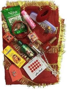 त्रिपुरारी 16 items for hartalika teej shringar with long mata ki chunri I Deviji Shringar Puja Kit कॉटन