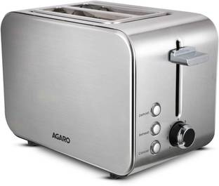 AGARO GRAND 2 Slice Stainless Steel Pop Up Toaster, With Cancel, 850 W Pop Up Toaster