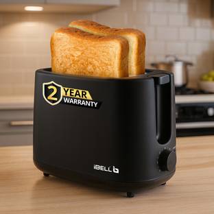 iBELL CrustoF20 Auto Pop-up Bread Toaster- 7 Levels Browning Controller,Auto Shut-off, 750 W Pop Up Toaster