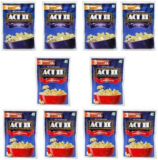 ACT II 4 Magic Butter and 6 Classic Salted FlavourPopcorn,Each 40g (400g,Pack of 10) | Magic Butter, Classic Salted Popcorn