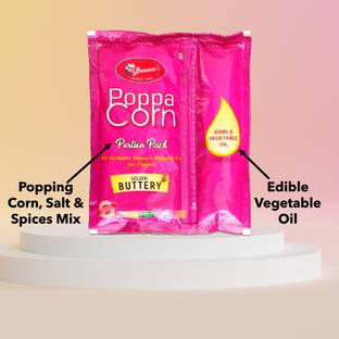 poppacorn Portion Pack All Inclusive Popcorn Popping kit for Poppers 2 in 1 Pack Golden Buttery Popcorn