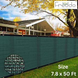 Freddo Privacy Screen PVC Fence Net with Brass Eyelets Tie Cords - 7.8 x 50 Ft Portable Green House