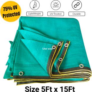 Use way Green Shade Net (5ft x 15ft)-75% Sunlight Block For Gardening/Plant/Balcony Portable Green House