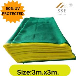 SSE 3mx3 meter 50% Green Shade Net Garden Net/Green Net For Balcony/ Sun Shade Home Portable Green House