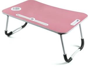vPLANET Multi-Purpose Laptop Desk for Study with Foldable Legs With Handle ( Pink ) Wood Portable Laptop Table