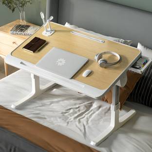 StarAndDaisy ultipurpose Bed Table with USB Hub, Fan, Night Lamp Wood Portable Laptop Table