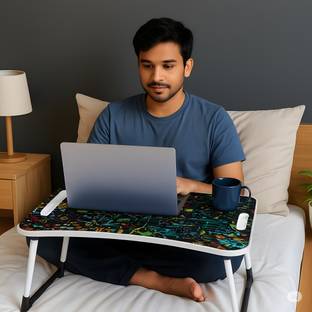 sai praseeda AdjustableTableMateLaptop,KidStudyTableUtilityTableMultiPurposeTableBLACKColor Plastic Portable Laptop Table