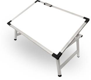 Wishing Clouds Multi Purpose White Board Study Table for Kids with Paper Holding Clip Wood Portable Laptop Table