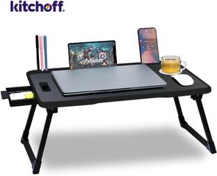 VRTREND Multipurpose Foldable with Cup Holder, Study , Bed Wood Portable Laptop Table