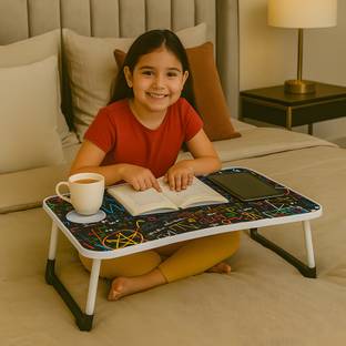 INSIDE STYLE All-in-One Stable Bed Laptop Table for Kids, Office, Study, Bed & Craft Use Wood Portable Laptop Table