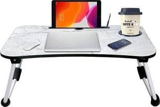 FUNLOOF Laptop Stand for Desk, Computer Stand (MARBLE LIGHT) Wood Portable Laptop Table