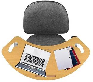 Deal Nut Wood Curved Lap Desk Table Tray with Handles for Laptop, Portable Laptop Table Wood Portable Laptop Table