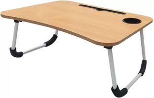 Logyk Multipurpose Foldable Table with Cup Holder, Study , Bed ,Table, Portable Wood Portable Laptop Table