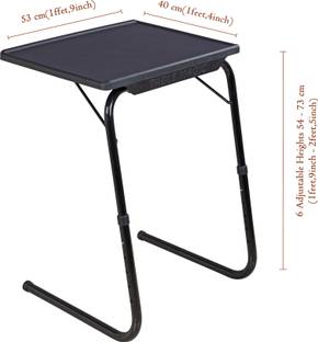 TABLE MAGIC Multipurpose Regular Midnight Black Metal Portable Laptop Table