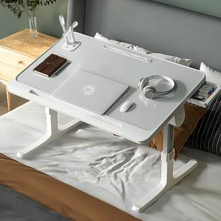 StarAndDaisy Multipurpose Bed | Laptop | Study Table with USB Fan & Light | Foldable Wood Portable Laptop Table