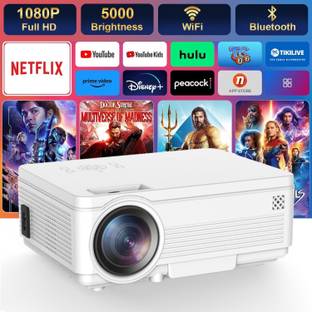IBS WIFI Mini Projector ,1080P HD Portable Projector with 4600 Lux and 200" Screen, Compatible with Android/iOS/HDMI/USB/SD/VGA Portable Projector, Projector with Synchronize Smartphone Screen (5000 lm) Portable Projector