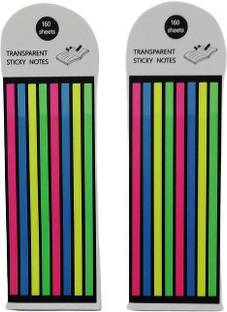 Levin Transparent Highlighter Sticky Index Tabs, Long Colored Strips 160 Sheets Transparent, 4 Colors