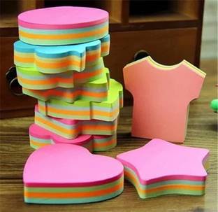 Peeplvalue Shape Sticky Notes 500 Sheets in 5 different shapes, 5 Colors