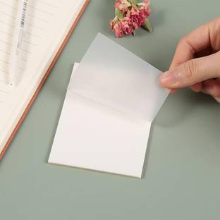 FRKB 3 x 5 Inch Transparent Sticky Notes Pad Waterproof Translucent Notes 50 Sheets 50 Sheets Regular, 1 Colors
