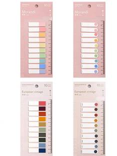 Levin Morandi Sticky Note Tabs Writable and Repositionable Page Makers Index Tabs 800 Sheets Transparent Morandi Sticky Notes, 40 Colors