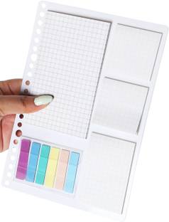 FRKB Graph Sticky Notes & Page Marker Binder Pack, 100 Sticky Notes, 120 Page Markers 220 Sheets A5 File Sticky Notes, 1 Colors