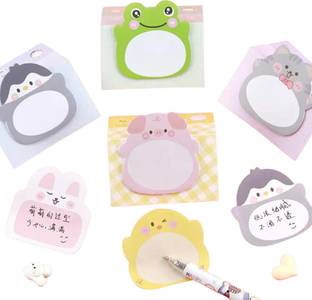 DCELLA Animal Paradise Multicolor Sticky Note Pads 20 Sheets Self-Stick Notes, Study, School and organizing, 4 Colors